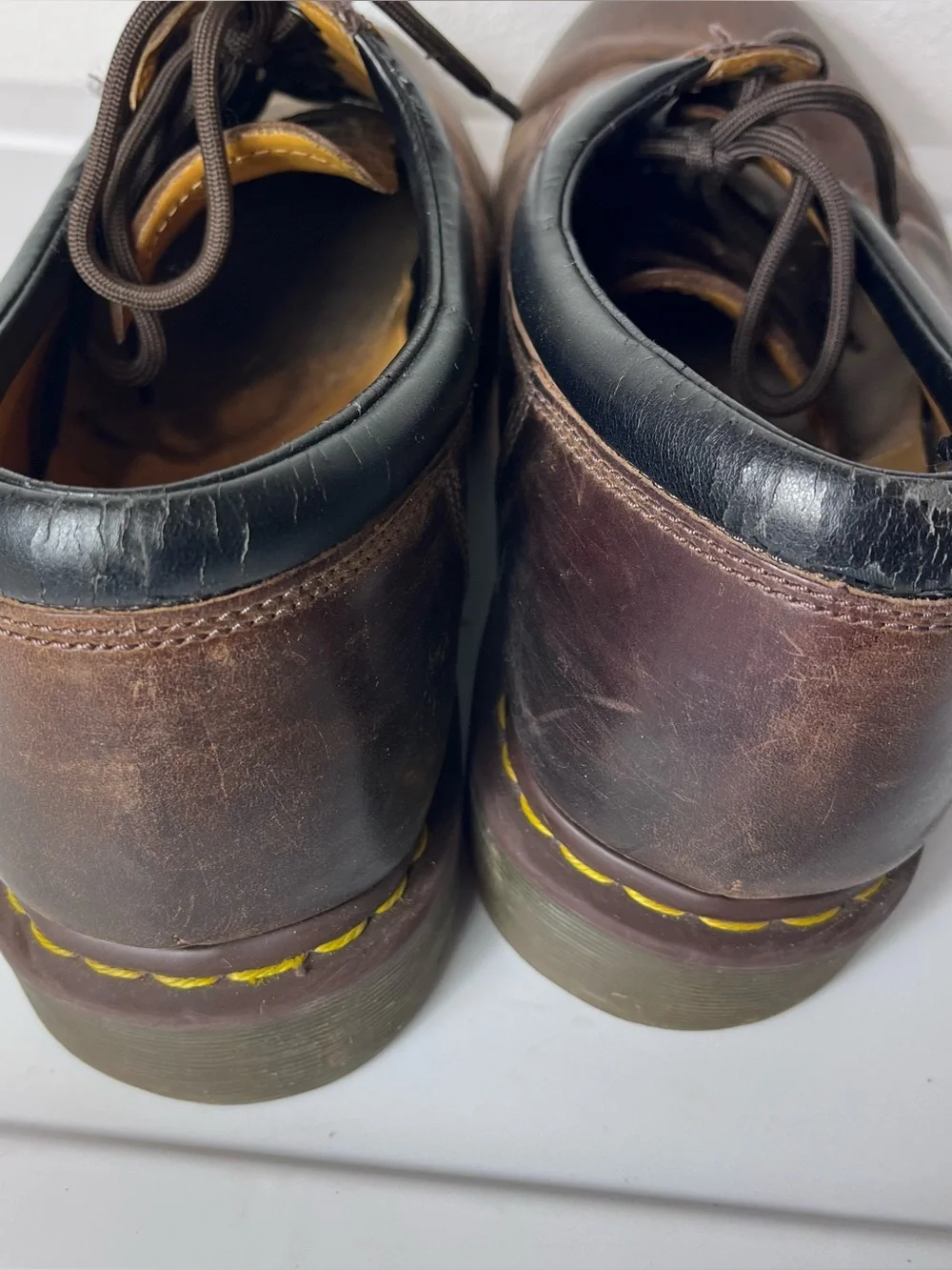 Dr. Martens Oxford Men's Dark Brown Leather Lace-Up Shoes Size 15